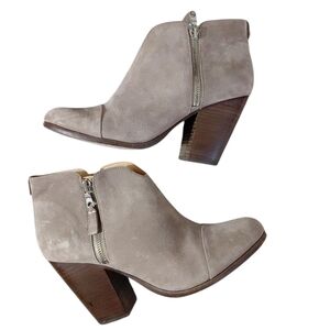 RAG & BONE Margot Ankle Boots  Tan Suede Heeled Booties Size 9 EU 39